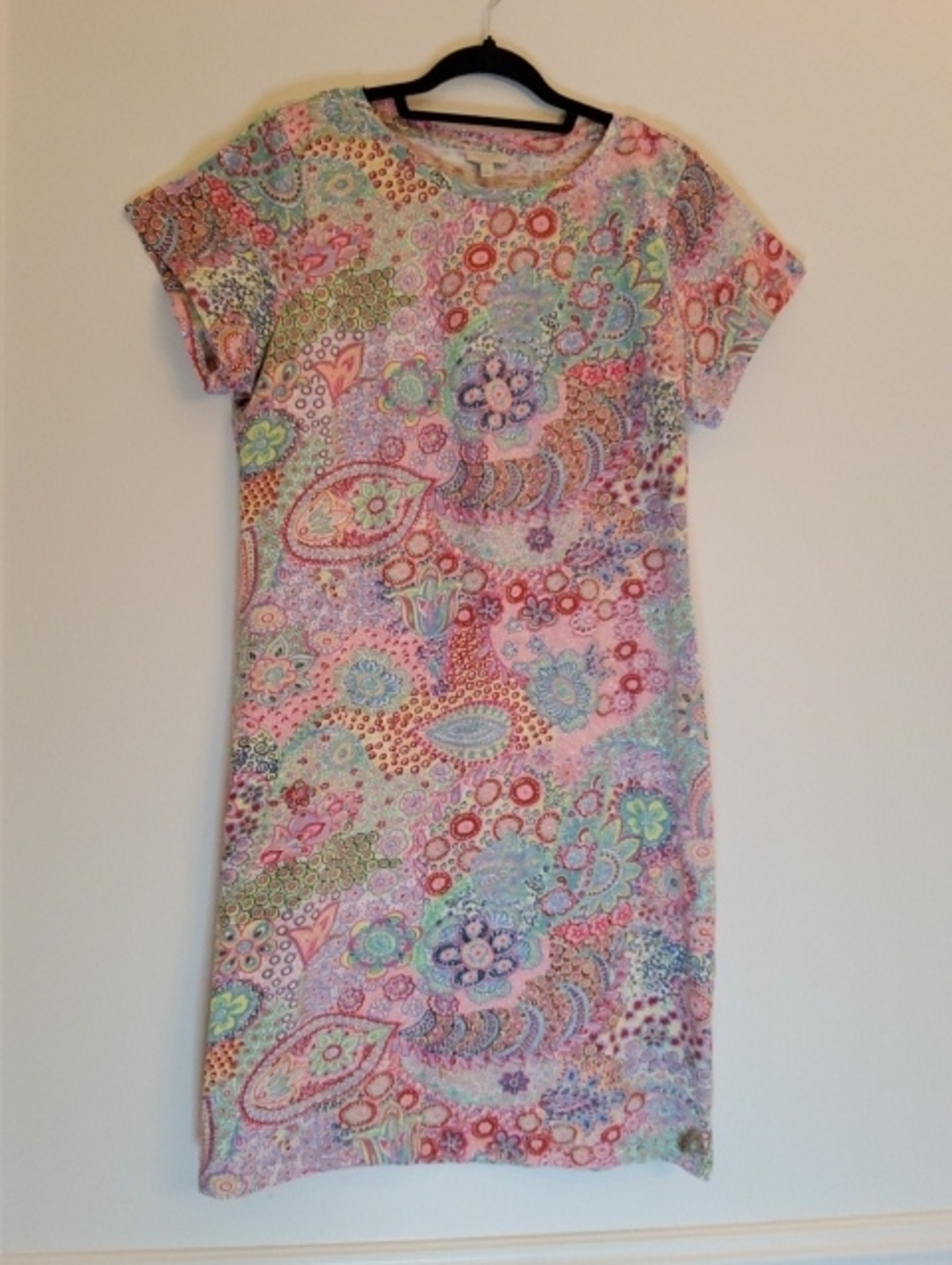 Talbots Pastel Floral Paisley Short Sleeve Dress